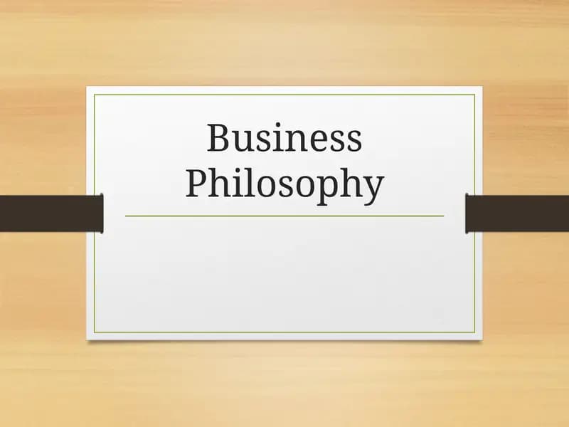 Business Philosophy