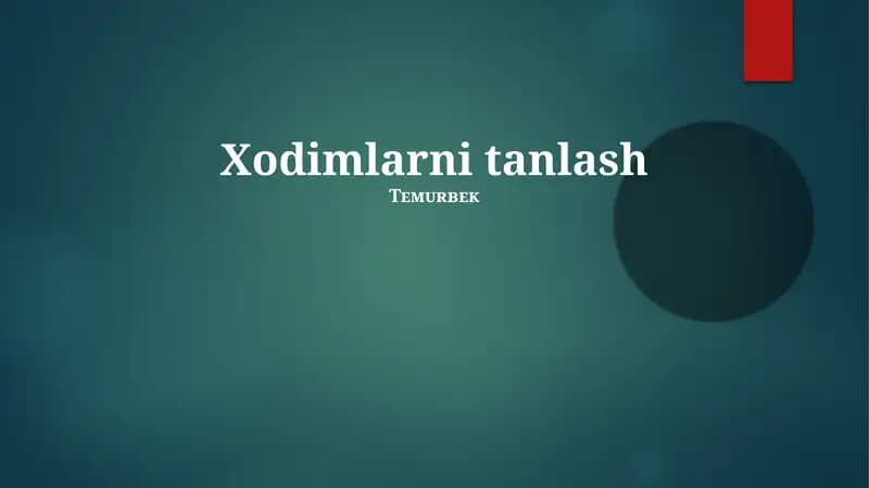 Xodimlarni tanlash
