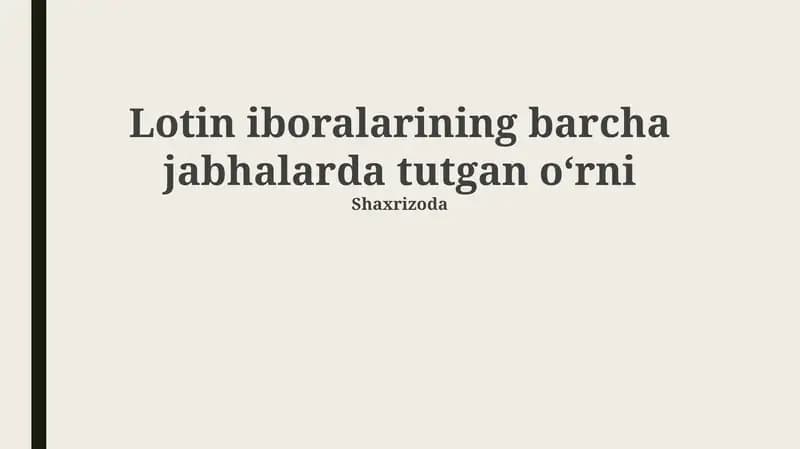 Lotin iboralarining tarixi va rivojlanishi