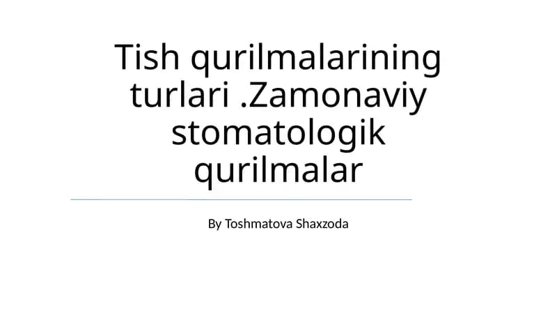 Zamonaviy stomatologik kreslolar