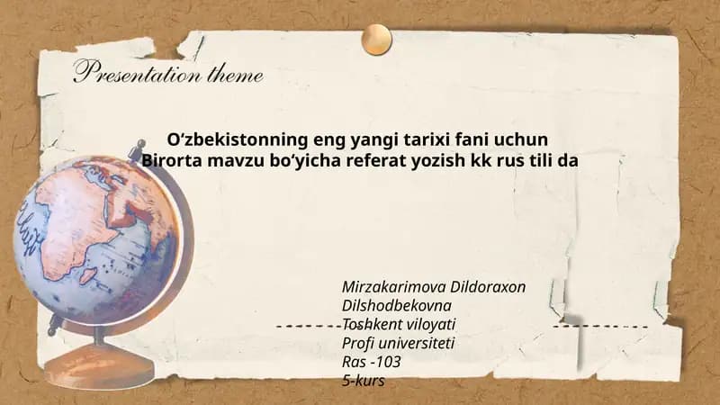 Birorta mavzu boʻyicha referat yozish