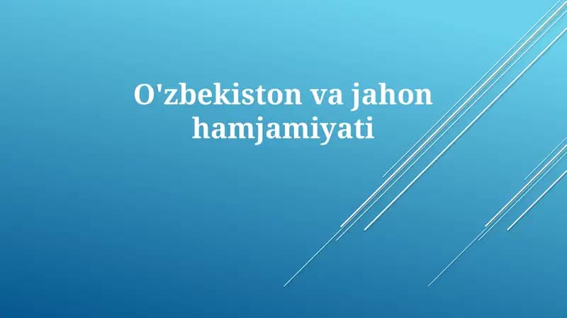 O'zbekistonvajahonhamjamiyati