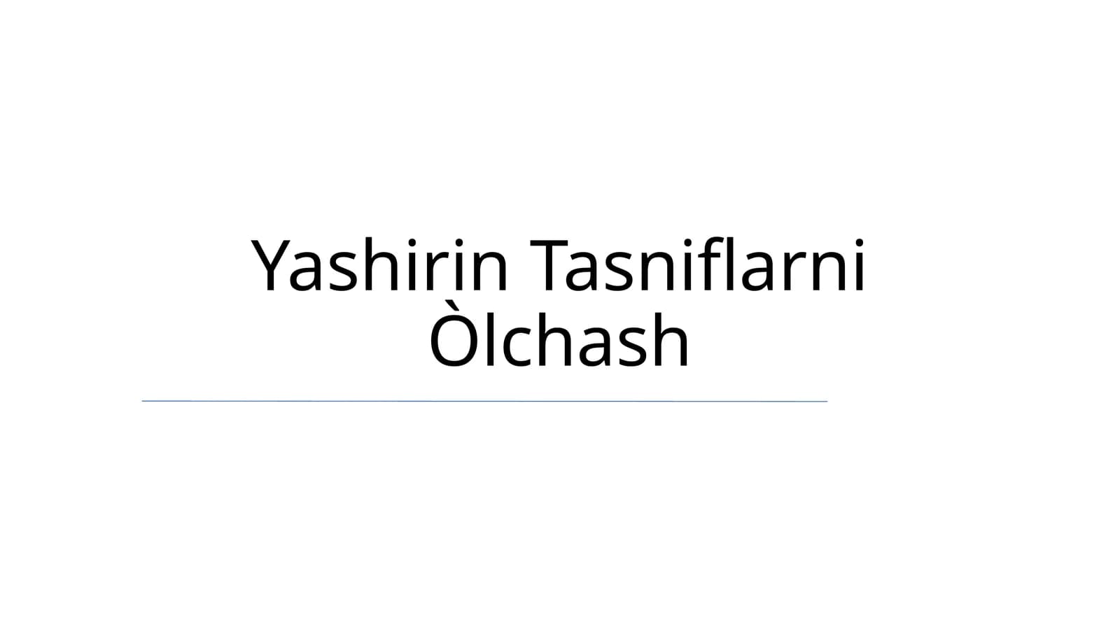 Yashirin Tasniflarni Òlchash
