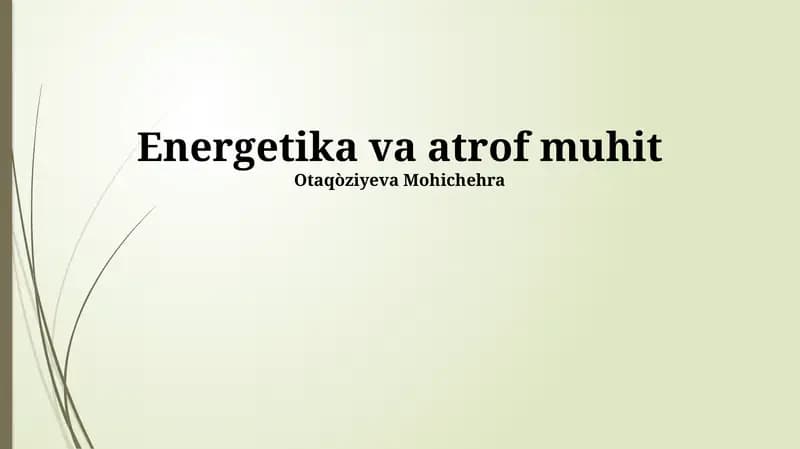 Energetika va atrof muhit