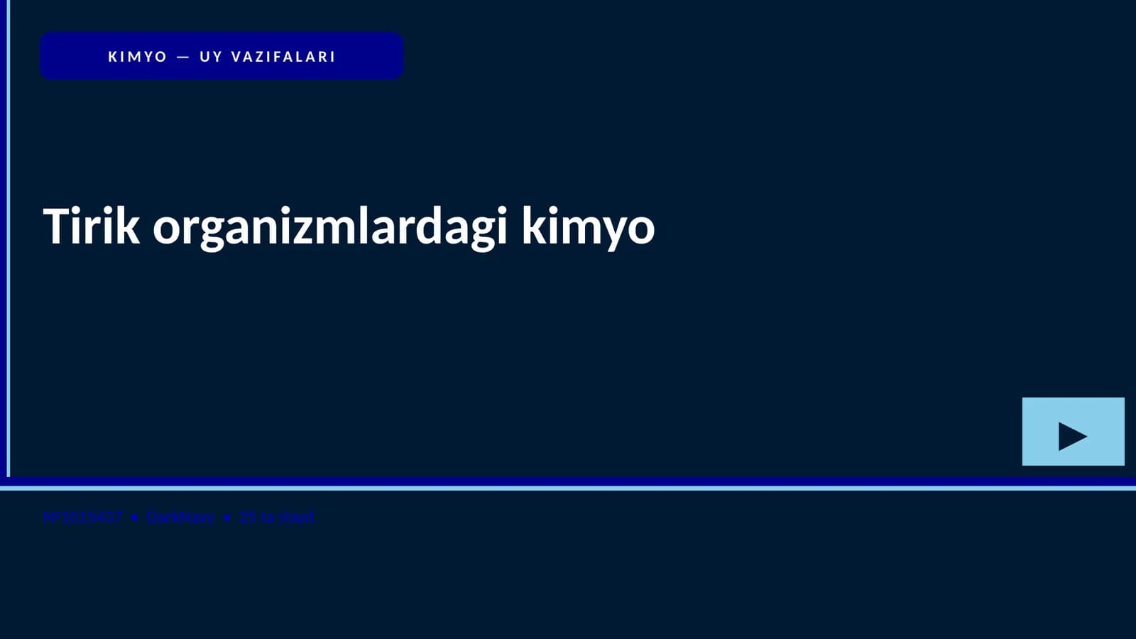 Tirik organizmlardagi kimyo