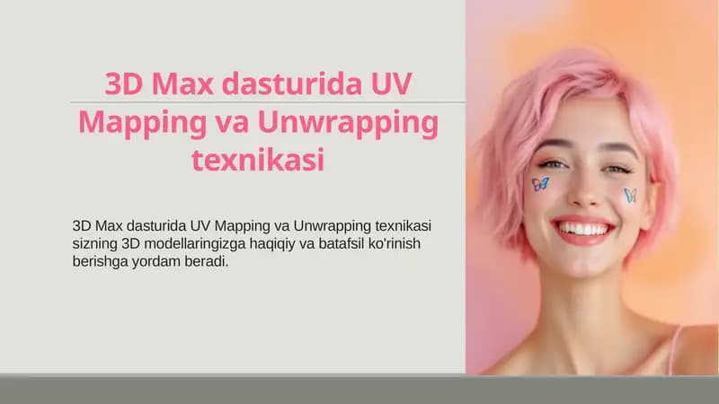 3D Max dasturida UV Mapping va Unwrapping texnikasi