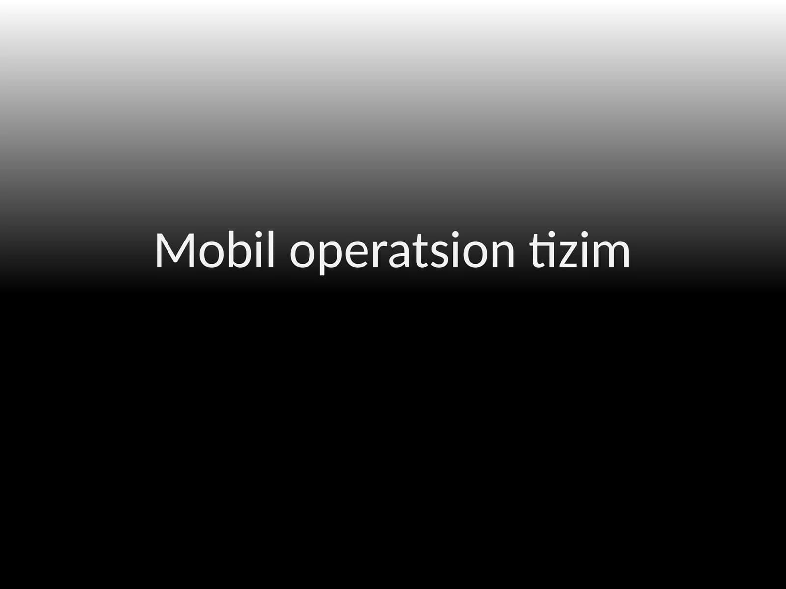 Mobil operatsion tizim