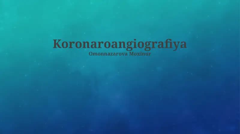 Koronaroangiografiya