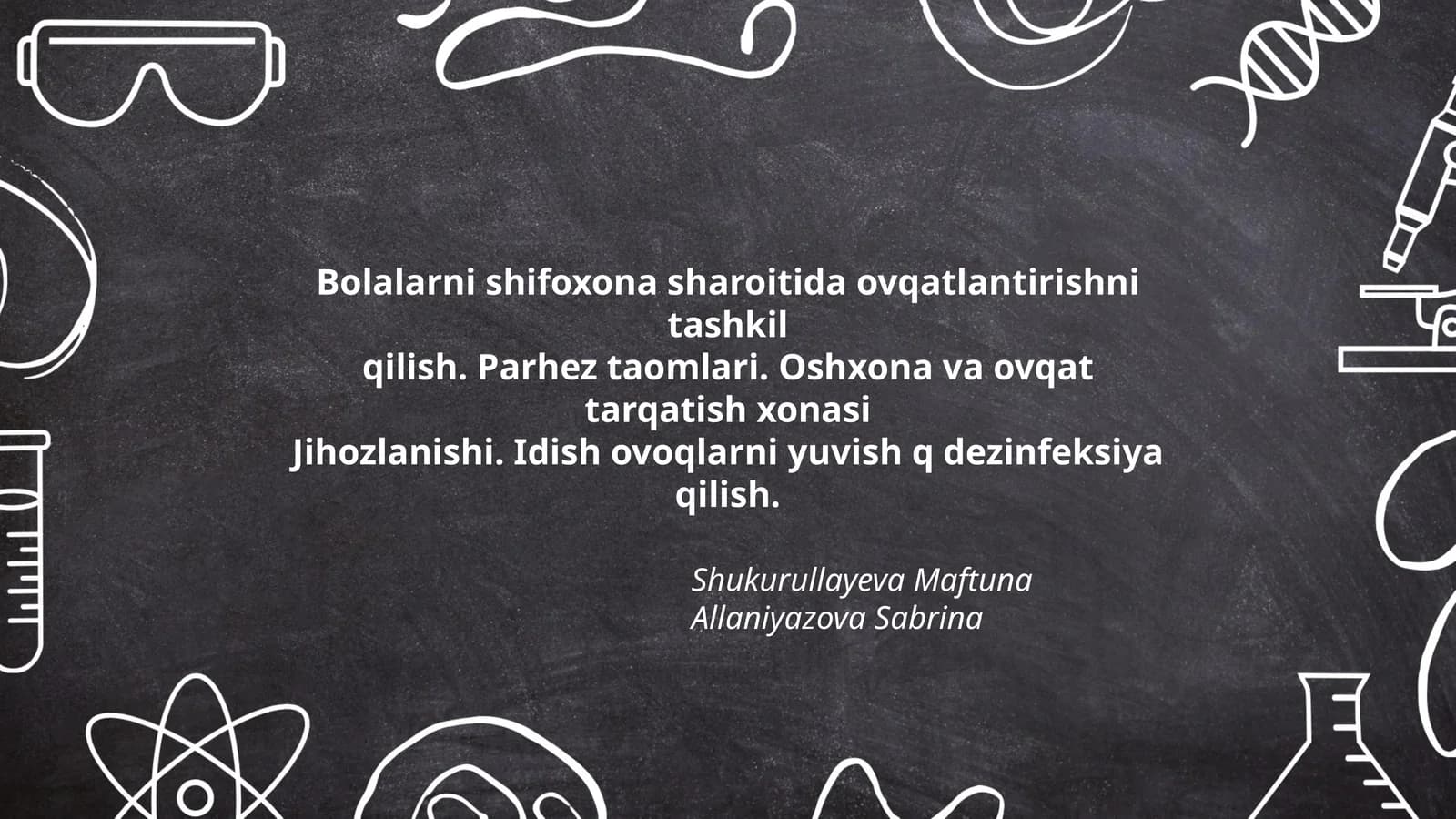 Bolalarni shifoxona sharoitida ovqatlantirish
