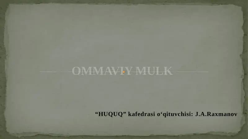 Ommaviy Mulk