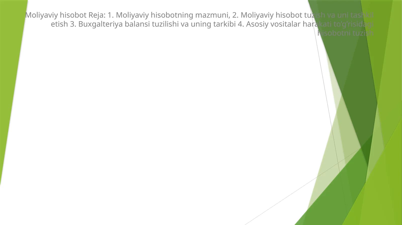 Moliyaviy hisobot Reja