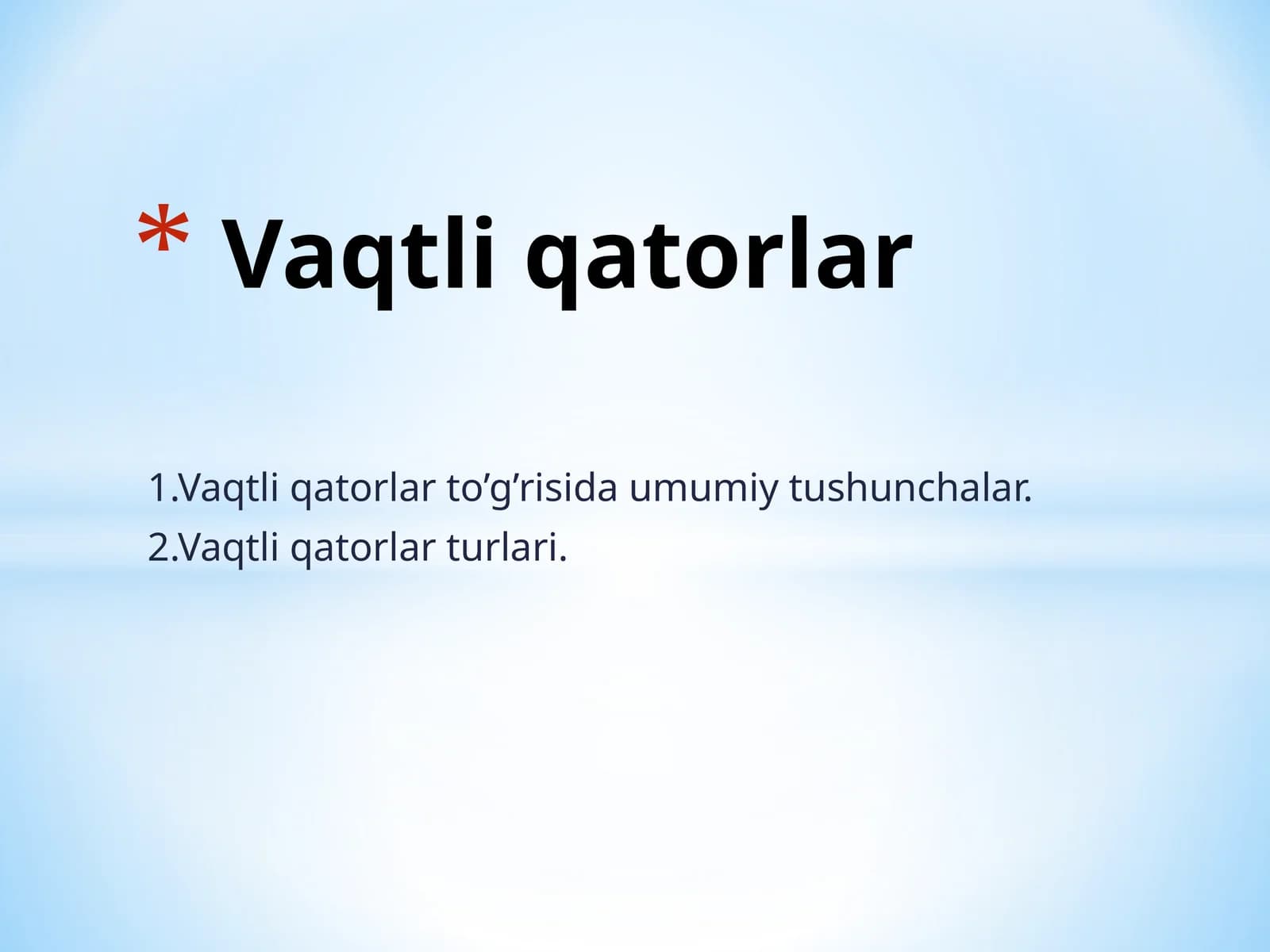 Vaqtli qatorlar