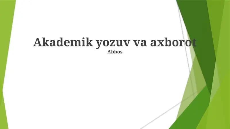 Akademik yozuv va axborot