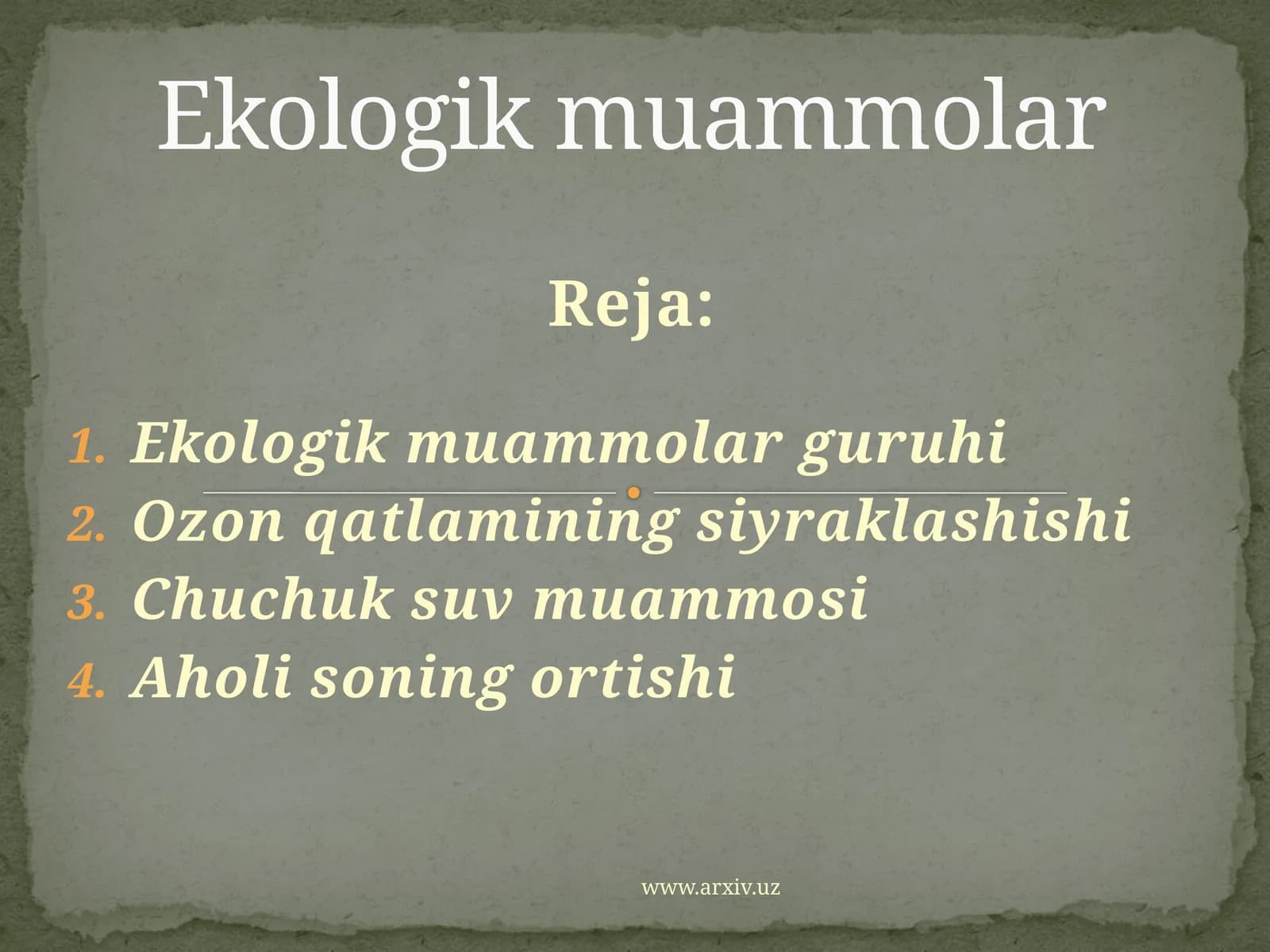 Ekologik muammolar