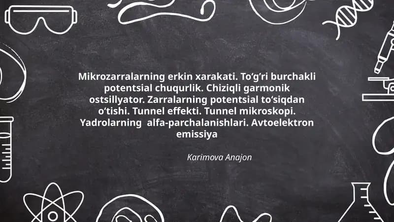 Mikrozarralarning erkin xarakati