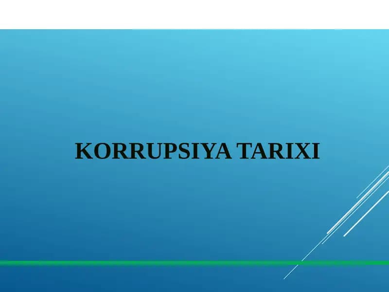 KORRUPSIYA TARIXI