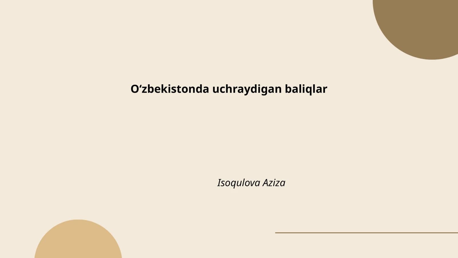 Oʻzbekistonda uchraydigan baliqlar