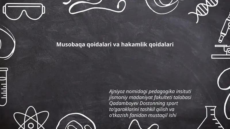 Musobaqa qoidalari va hakamlik qoidalari