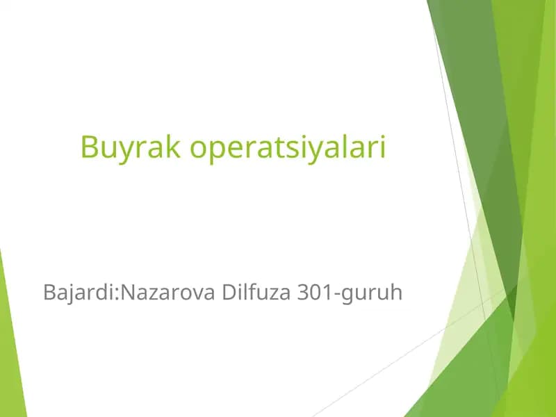 Buyrak operatsiyalari