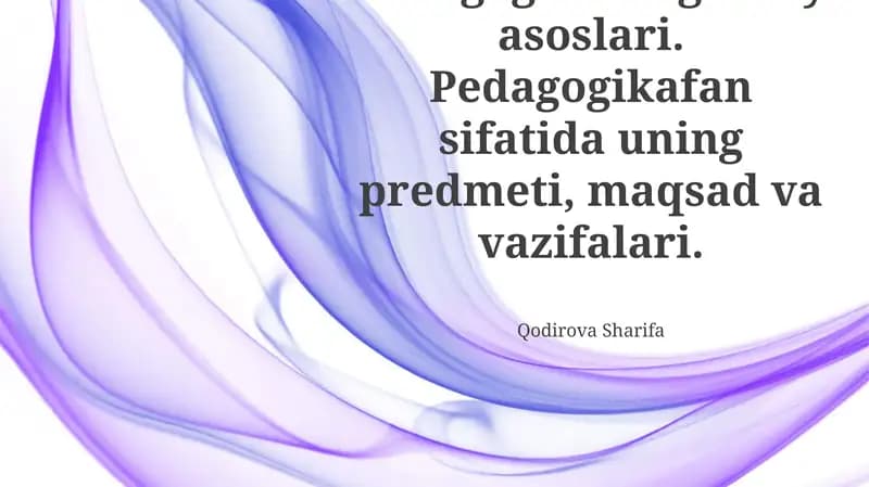 Pedagogikaning Ilmiy Asoslari