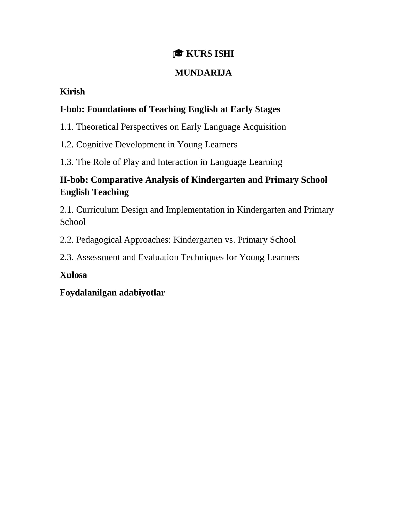 Foundations of Teaching English at Early Stages