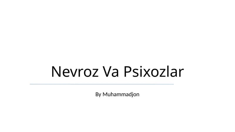 Nevroz Va Psixozlar