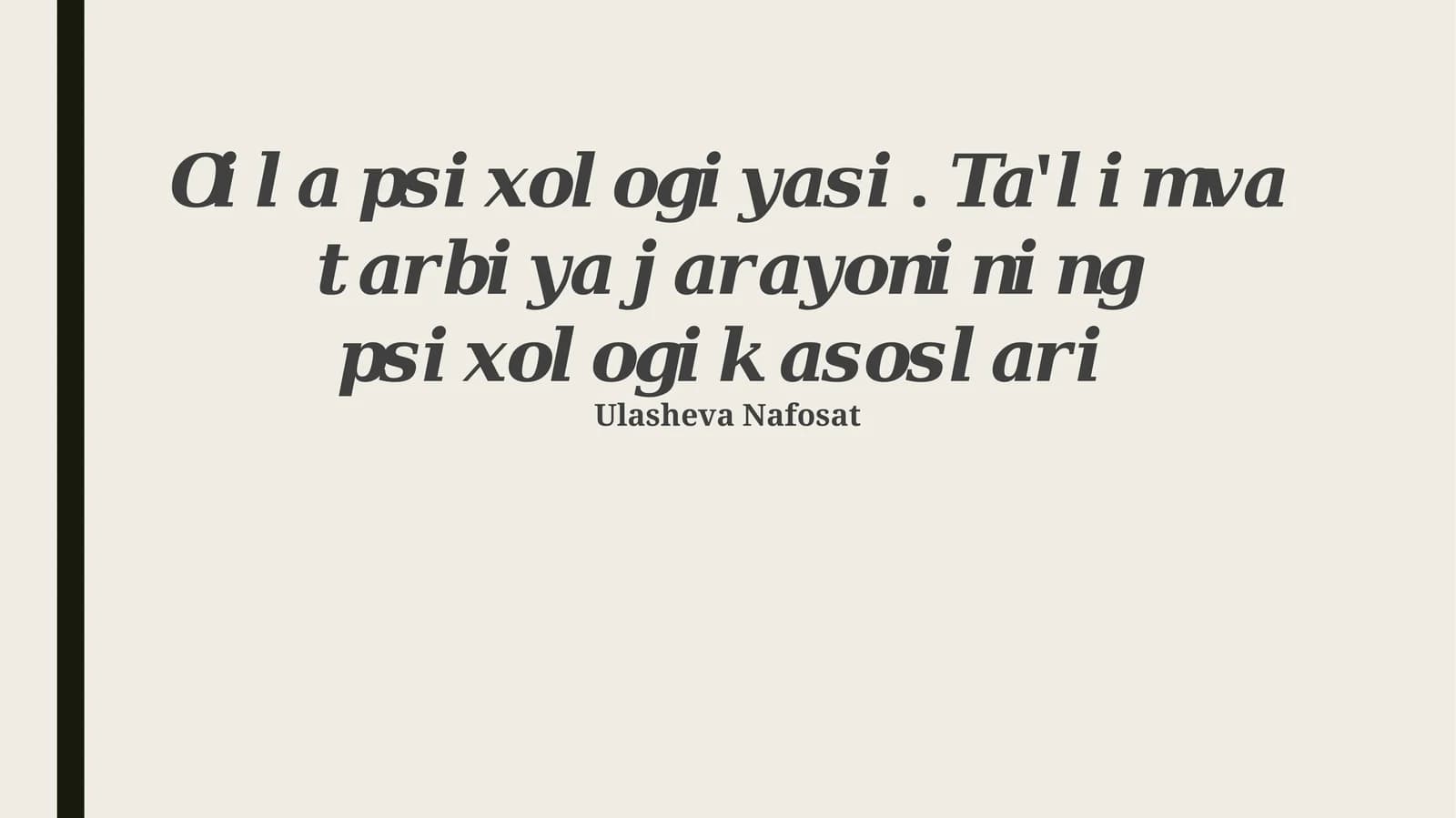 Ta'lim psixologiyasi