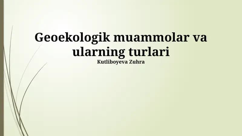 Tabiiy ofatlar va ularning oqibatlari