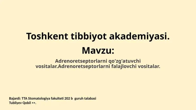 Adrenoretseptorlarni qo'zg'atuvchi vositalar