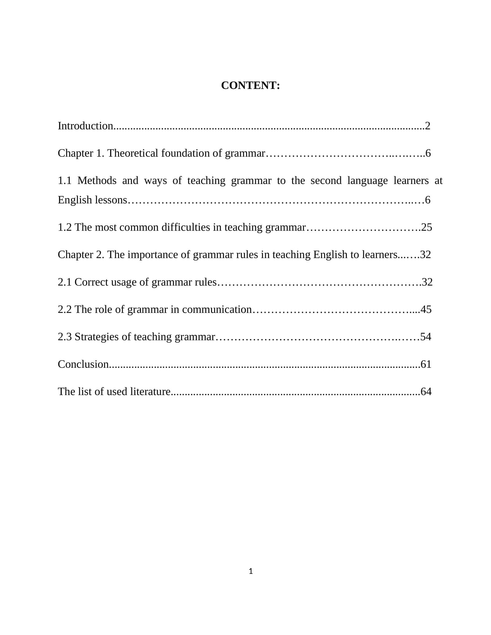 Theoretical foundation of grammar