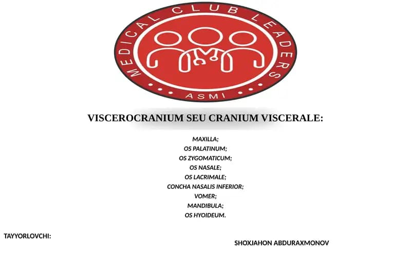 VISCEROCRANIUM SEU CRANIUM VISCERALE