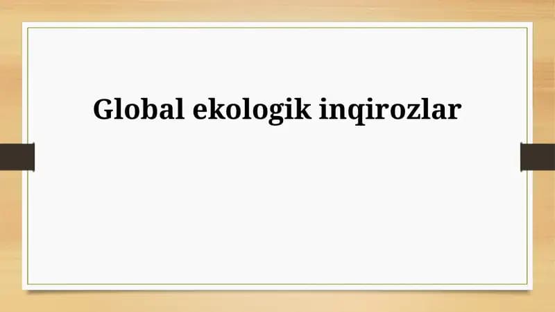 Ekologik inqirozlar
