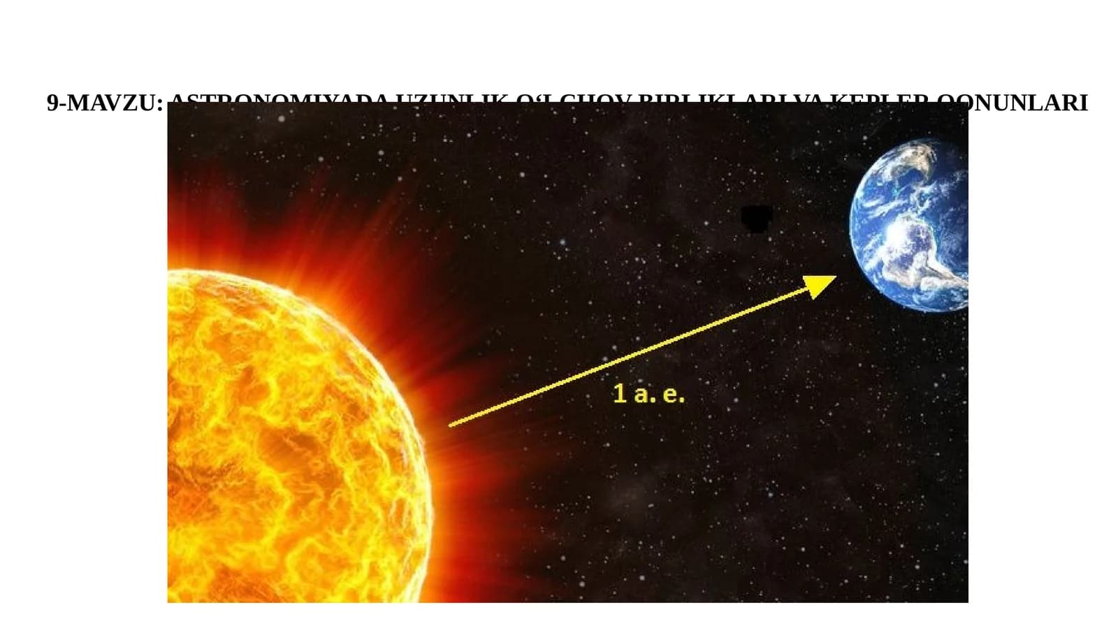 11-sinf Astronomiyada uzunlik o'lchovi birliklari