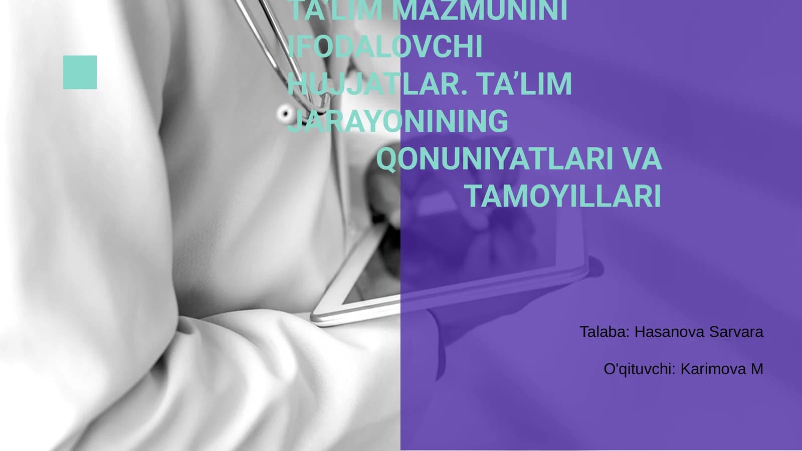 Ta’lim mazmunini Ifodalovchi hujjatlar
