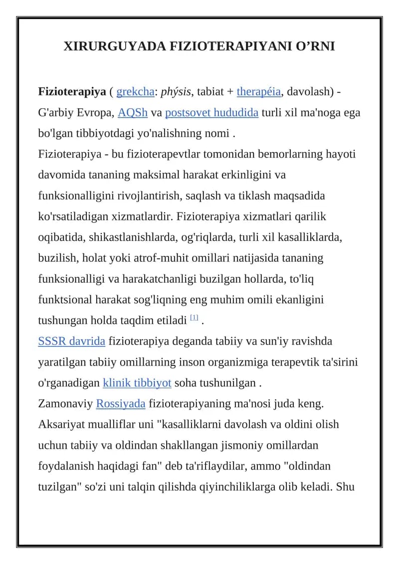 Fizioterapiya