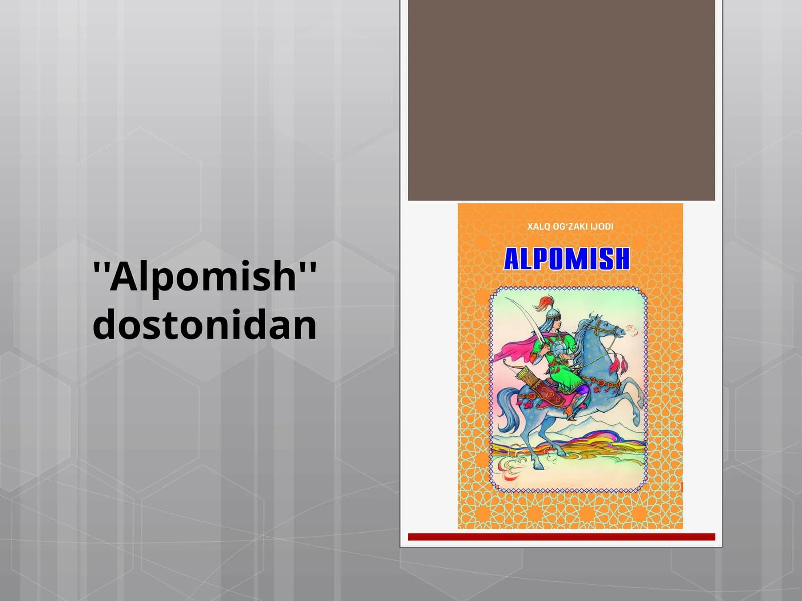“ALPOMISH” DOSTONIDAN