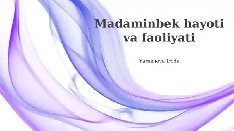 Madaminbek hayoti va faoliyati
