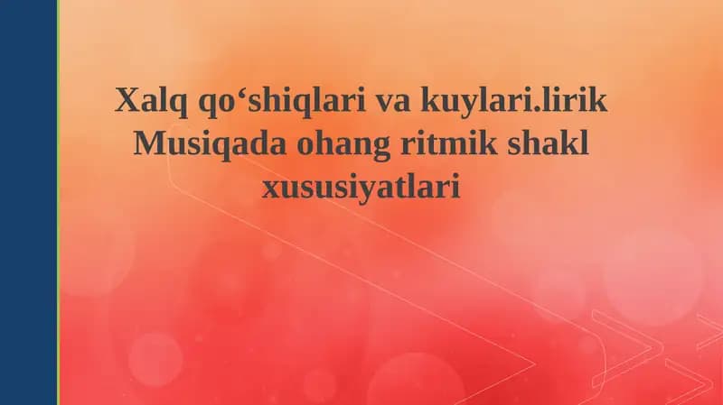 Xalq Qoʻshiqlarining Ritmik Tuzilishi va Tahlili