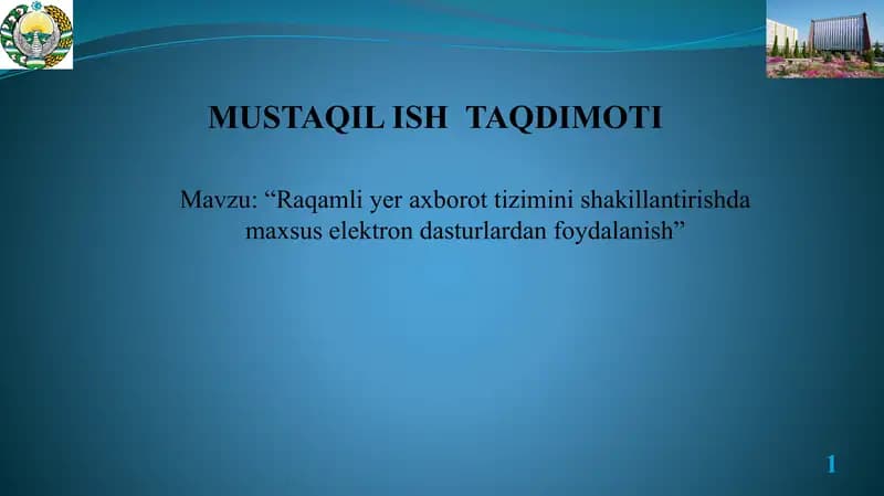 Yer axborot tizimi(YAT)
