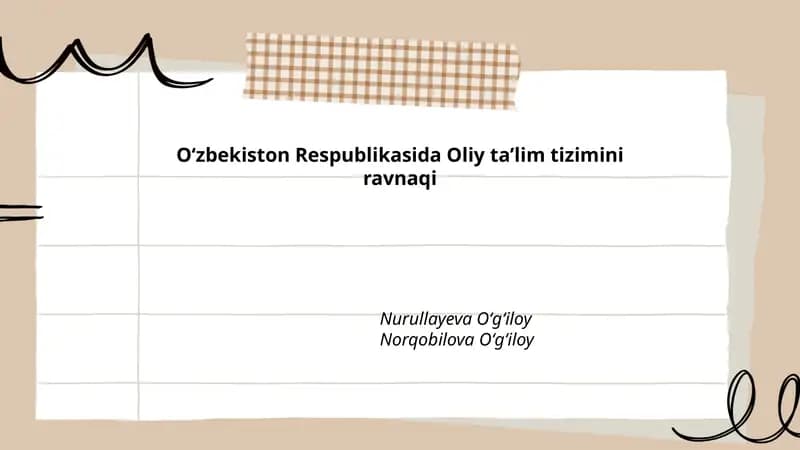 Oʻzbekiston Respublikasida Oliy taʼlim tizimini ravnaqi