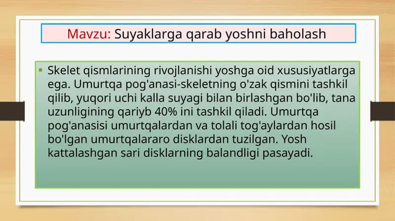 Suyaklarga qarab yoshni baholash