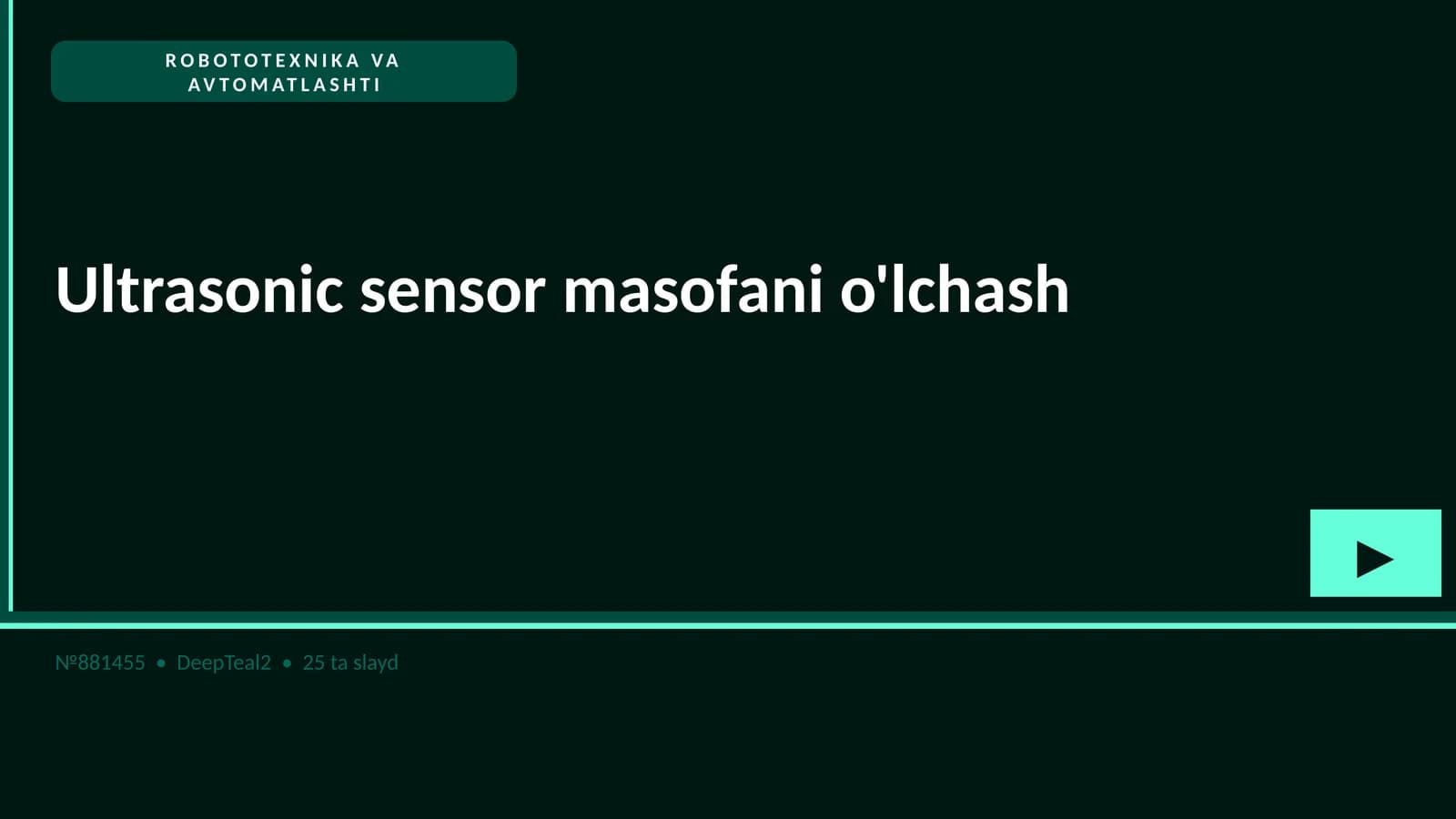 Ultrasonic sensor masofani o'lchash