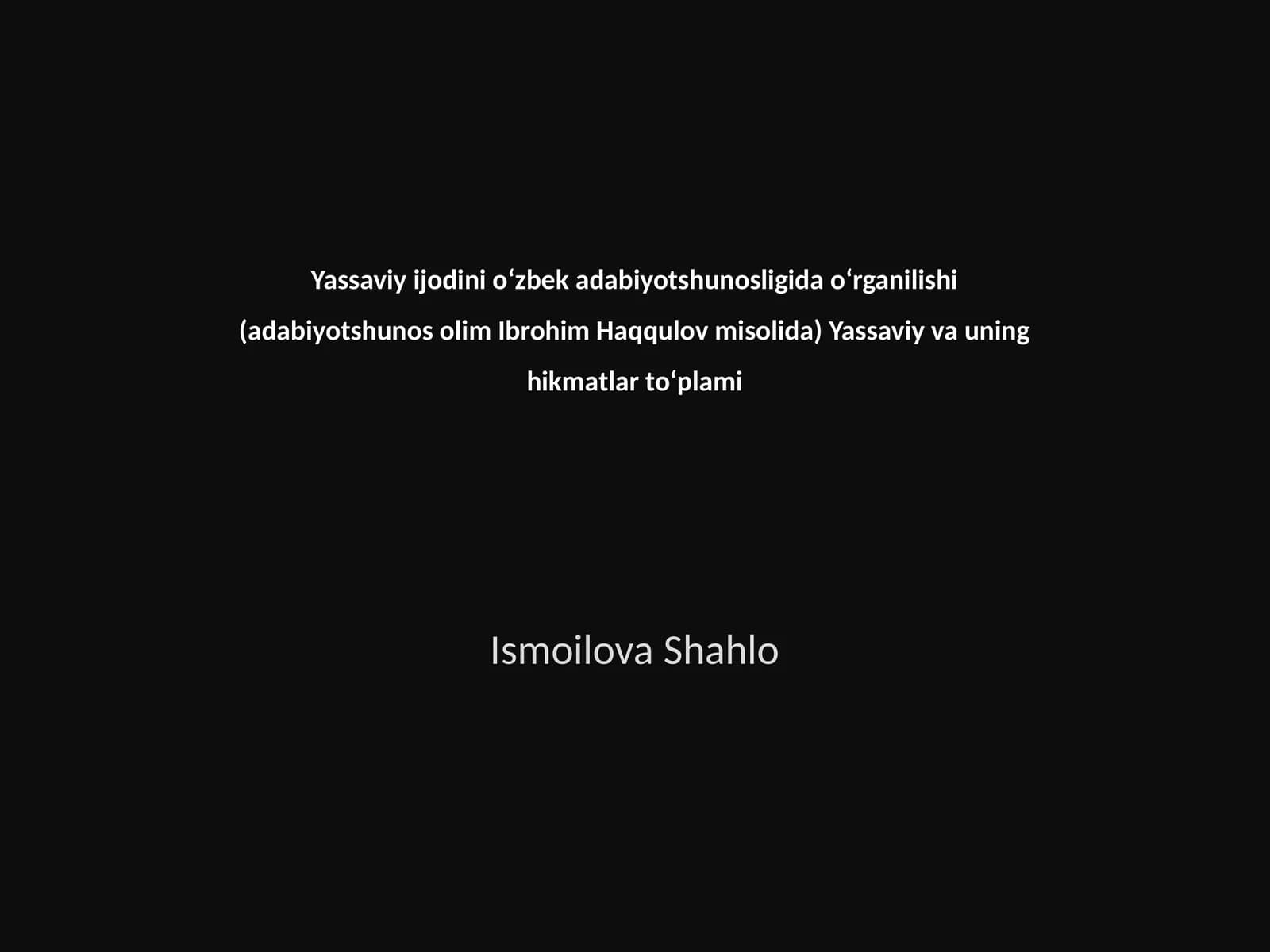 Yassaviy va uning hikmatlar toʻplami