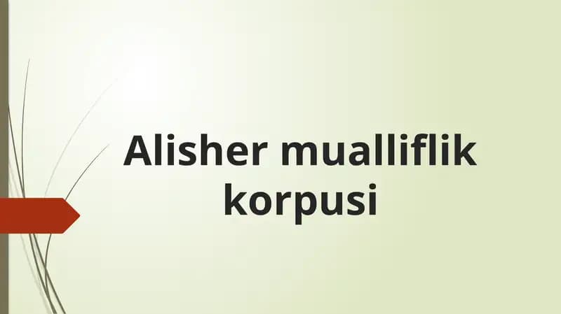 Alisher mualliflik korpusi