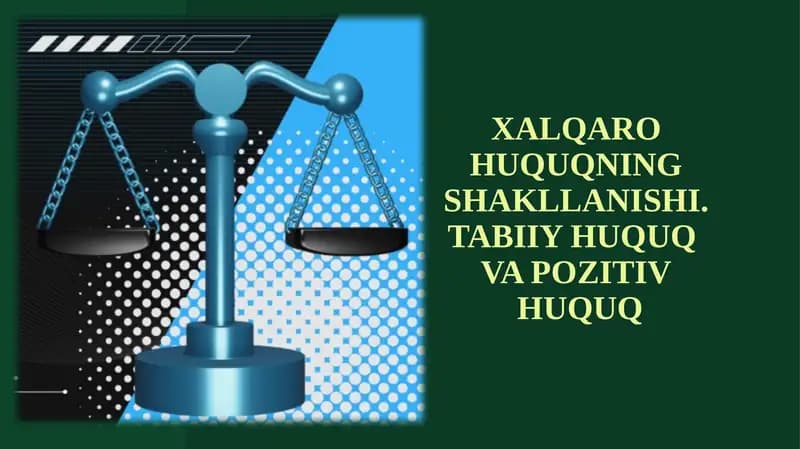XALQARO HUQUQNING SHAKLLANISHI