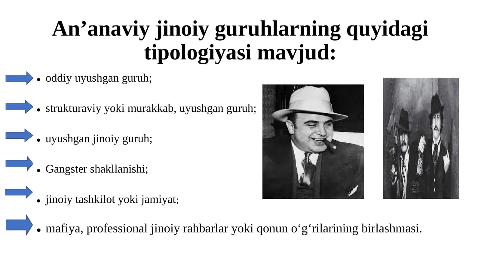Jinoiy guruhlarning tipologiyasi