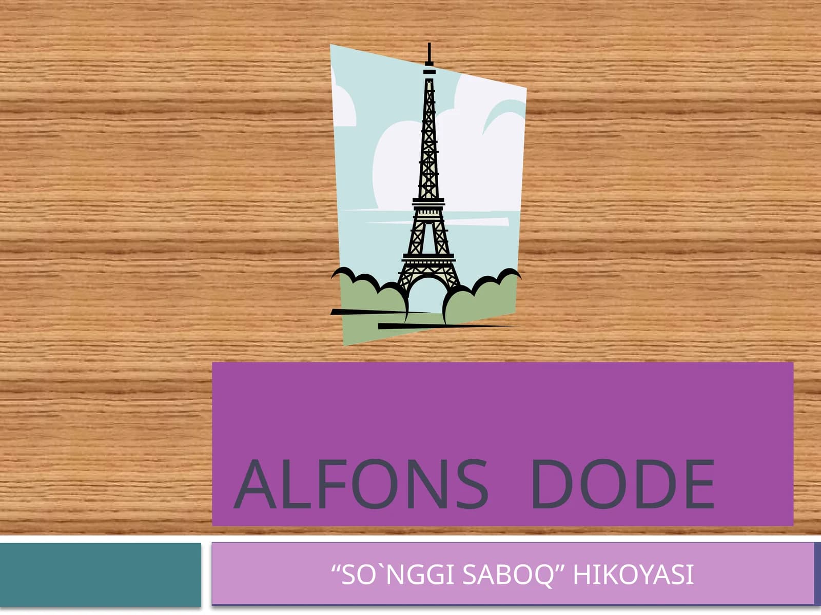 ALFONS DODE “SO`NGGI SABOQ” HIKOYASI