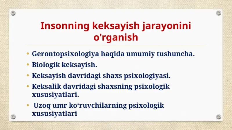 GERONTOPSIXOLOGIYA