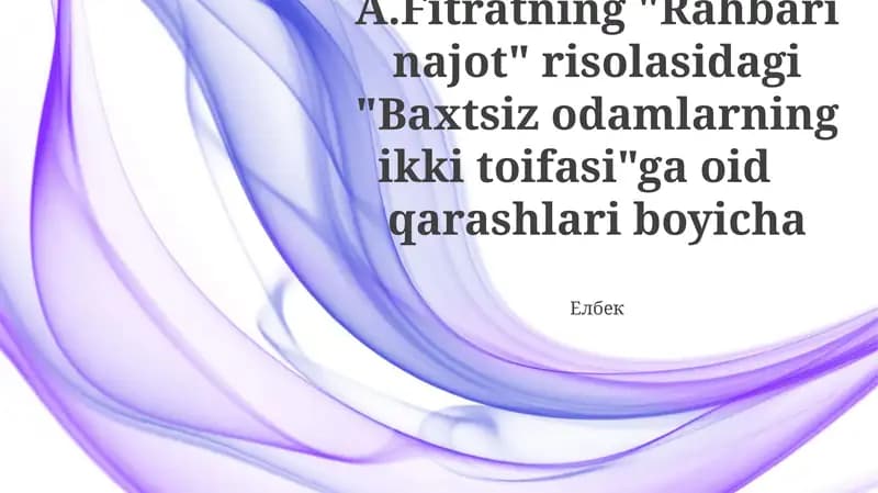 Rahbari Najot: Baxtsiz odamlarning ikki toifasi