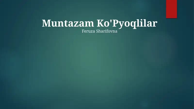 Muntazam Ko'Pyoqlilar